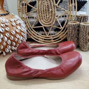 EUC Abeo Tilly Red Ballet Flats Shoes Nappa Leather Metatarsal Office Women's 7